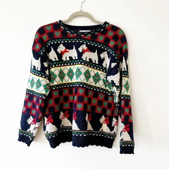 Bonnie Nobel Vintage‎ Scottie Dog Sweater Size 11 Cotton Knit 90s Preppy Grandma - Picture 7 of 7